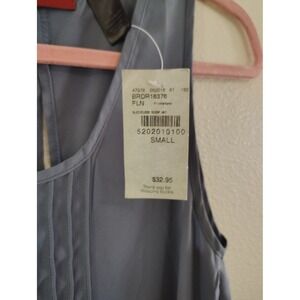 BKE Red Womens Sleeveless Scoop Neck Pintuck Split Back Tank Top Blue Gray S NWT